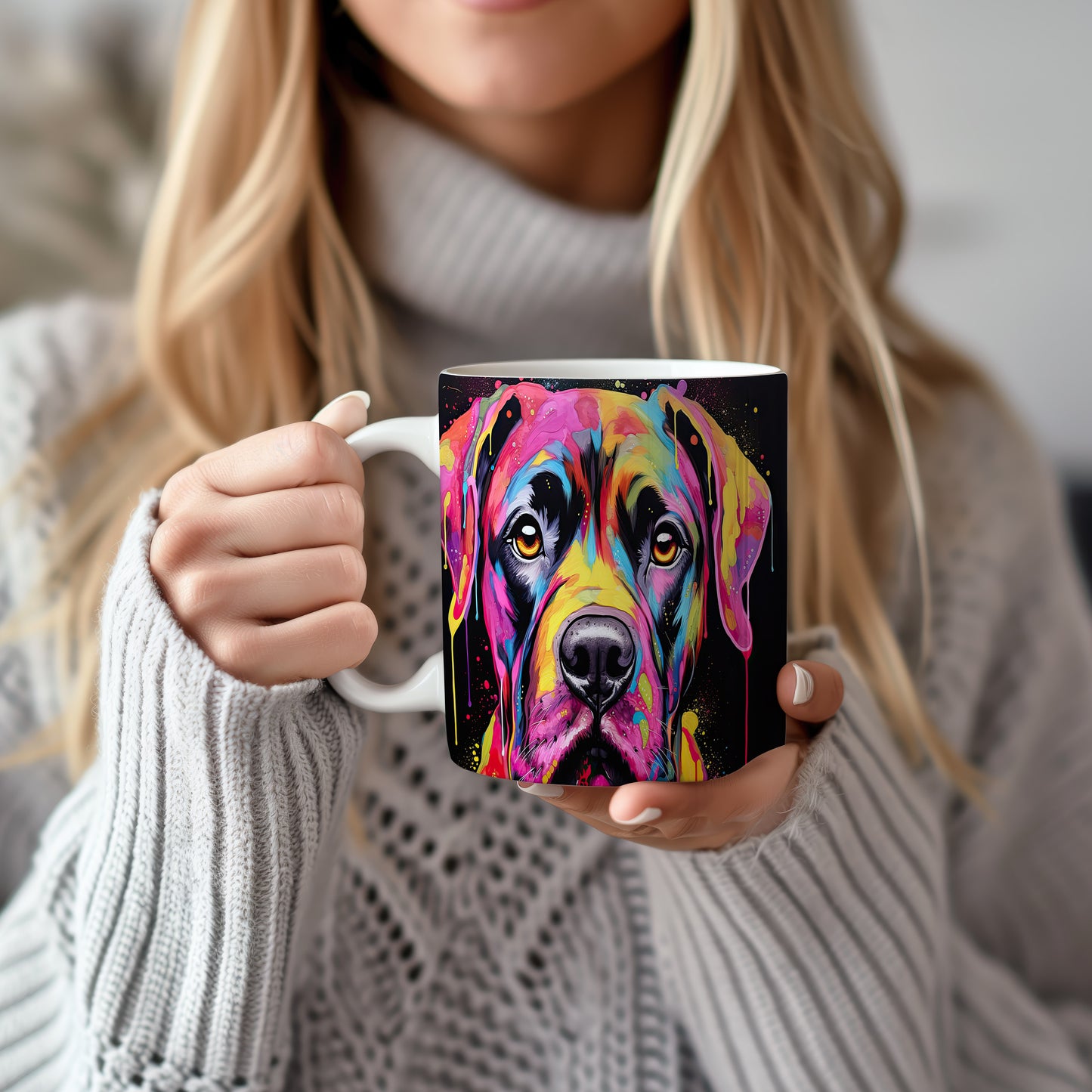 Hrnek s Cane Corso v duhovém provedení