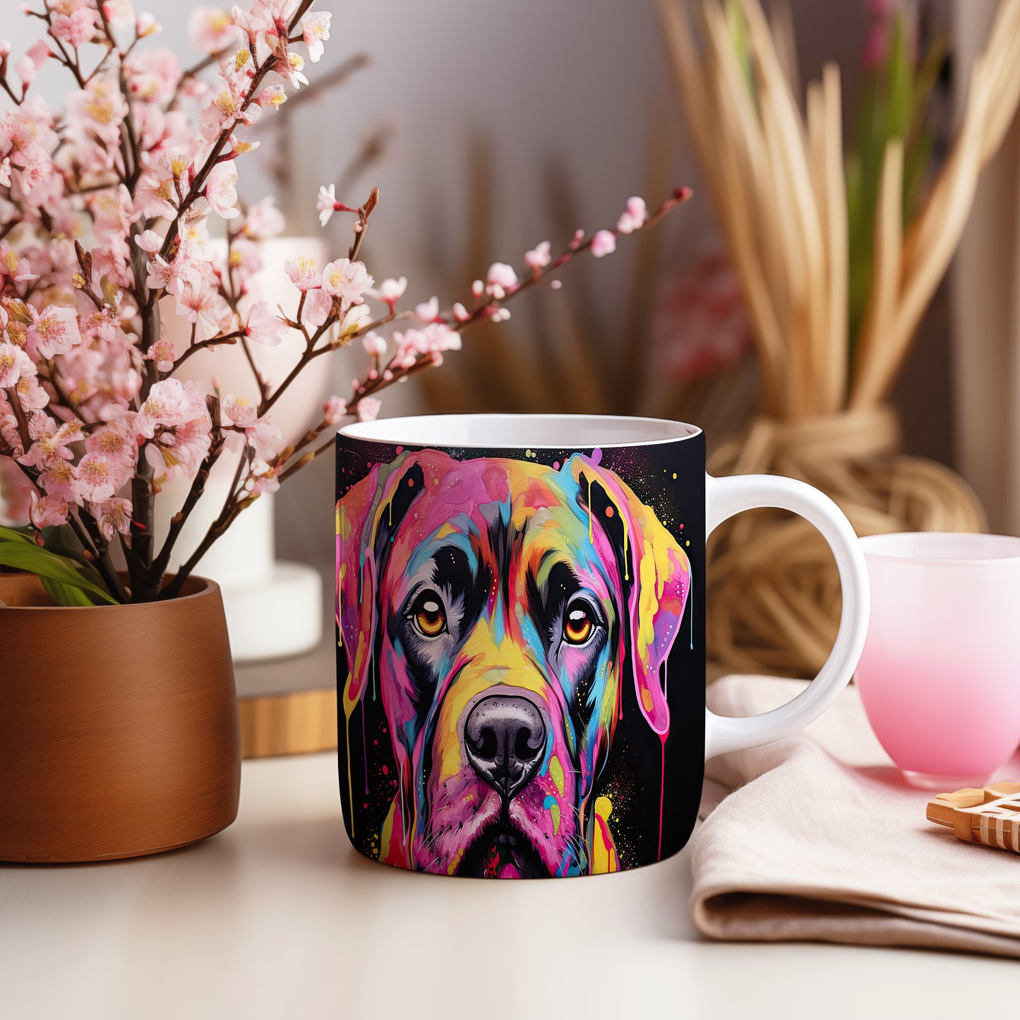 Hrnek s Cane Corso v duhovém provedení