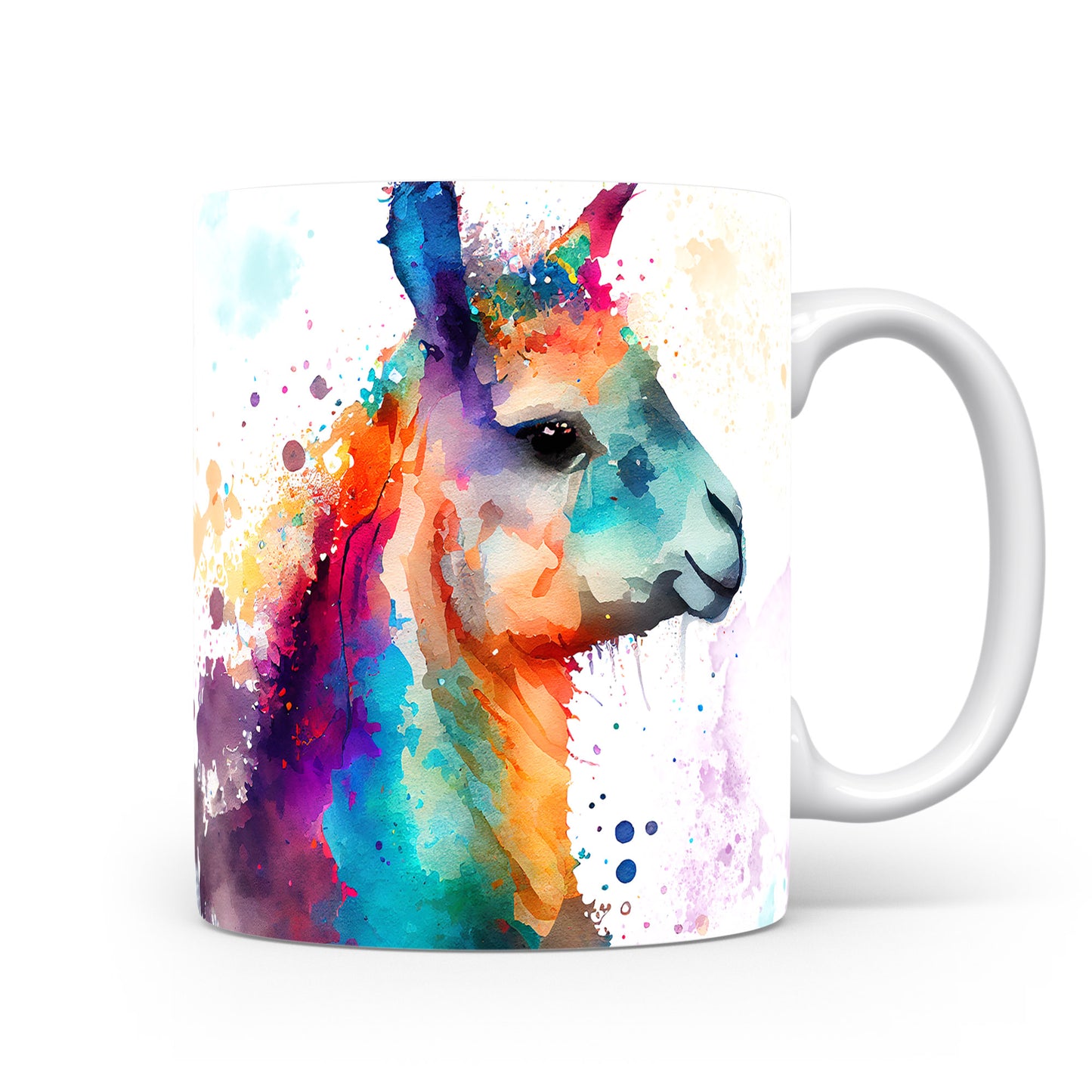 Hrnek s barevnou lamou – akvarelovým motivem