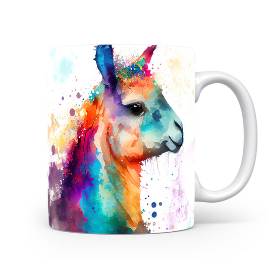 Hrnek s barevnou lamou – akvarelovým motivem