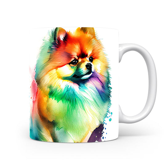 Hrnek s barevným pomeranianem – modrými detaily