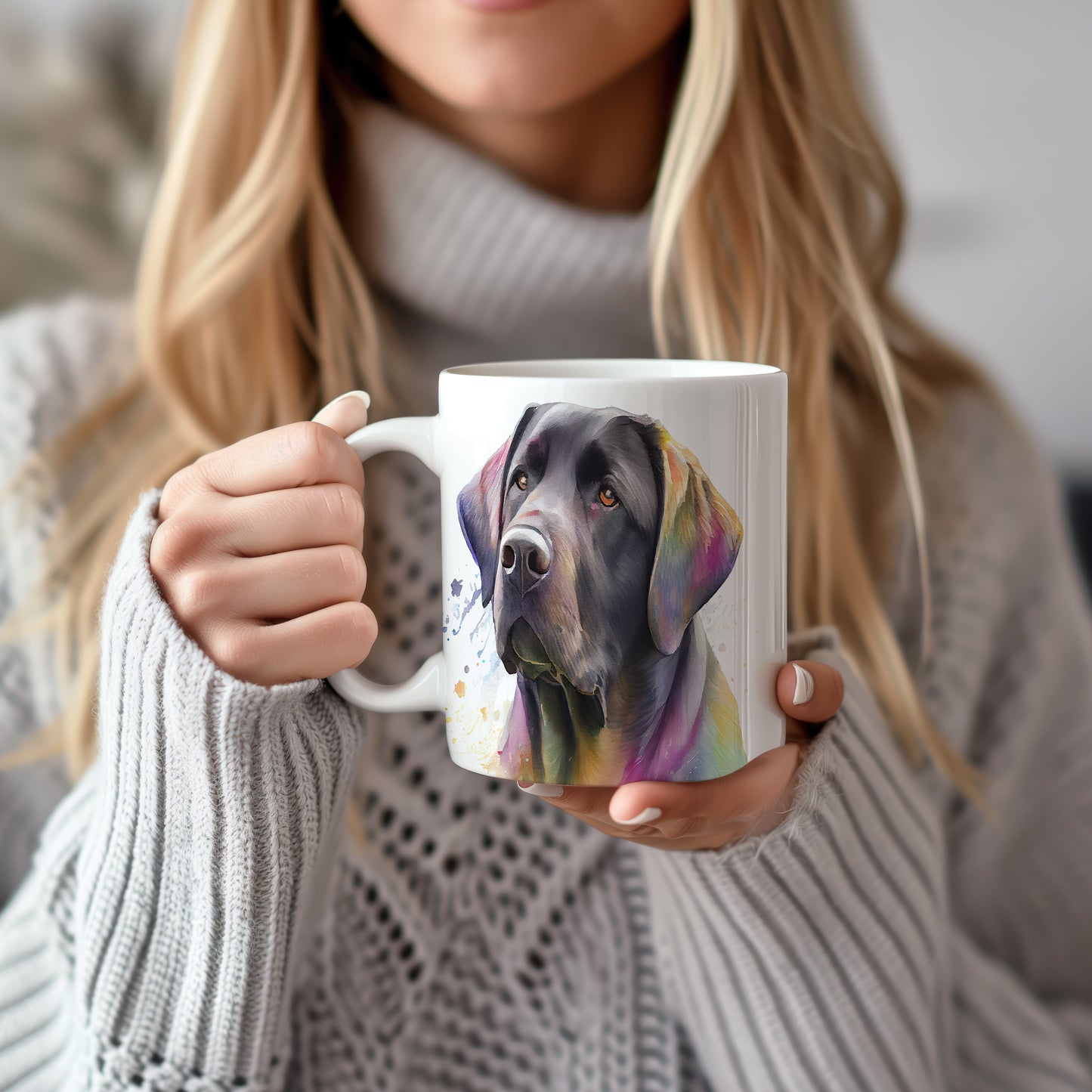 Hrnek s labradorem v pestrých barvách – výrazným designem