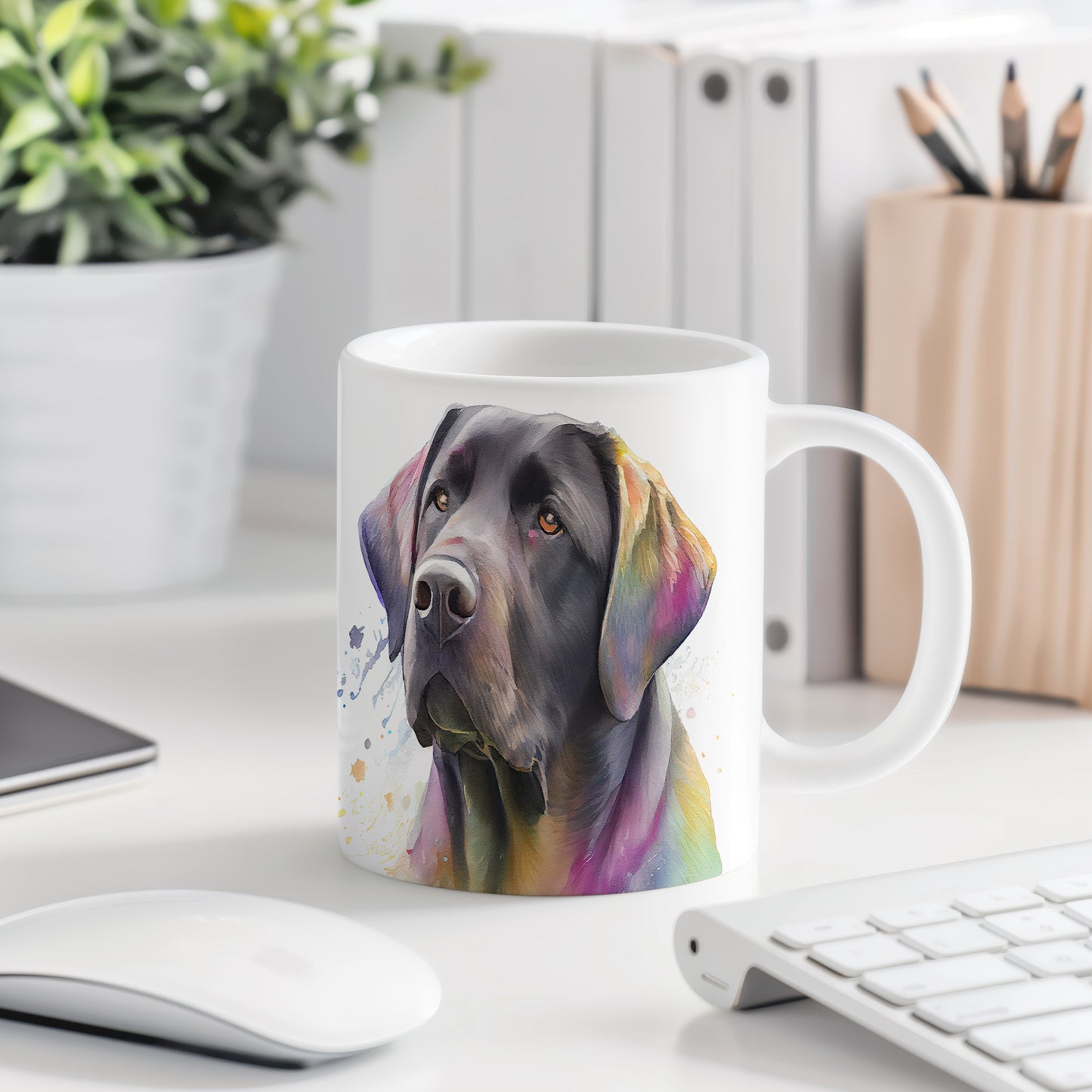 Hrnek s labradorem v pestrých barvách – výrazným designem