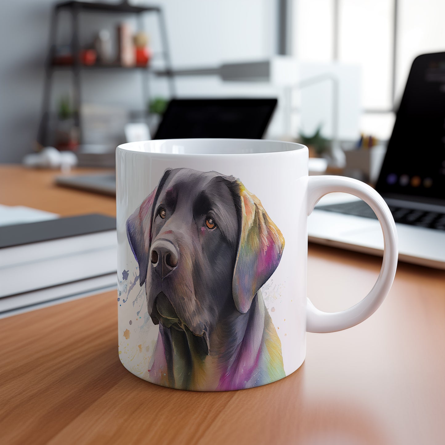 Hrnek s labradorem v pestrých barvách – výrazným designem