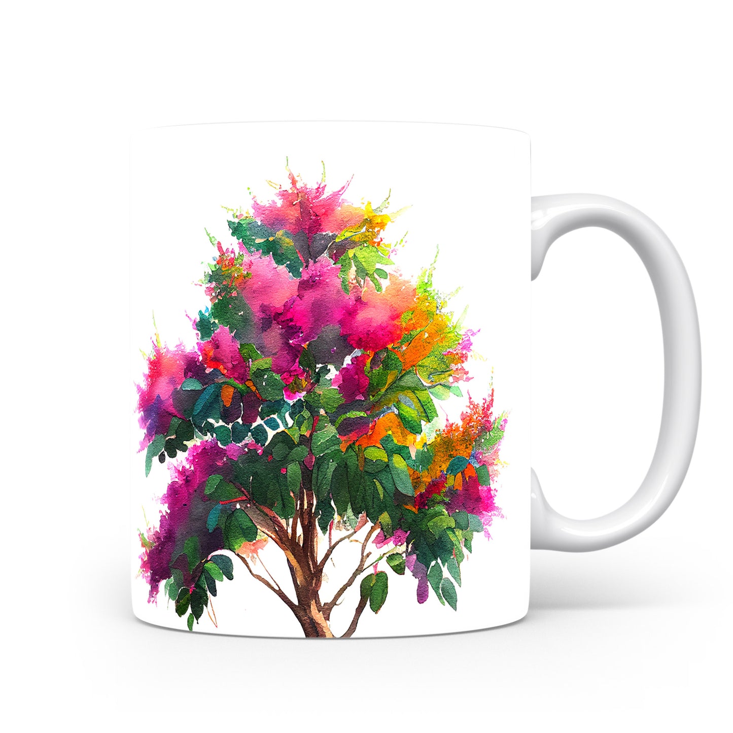 Hrnek s barevným stromem – bílým provedením