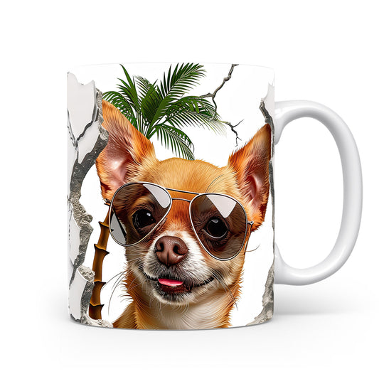 Hrnek s chihuahuou v brýlích