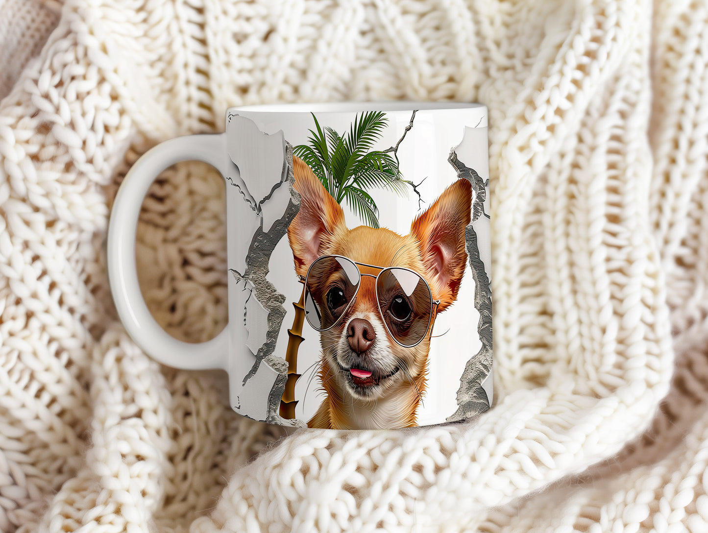 Hrnek s chihuahuou v brýlích