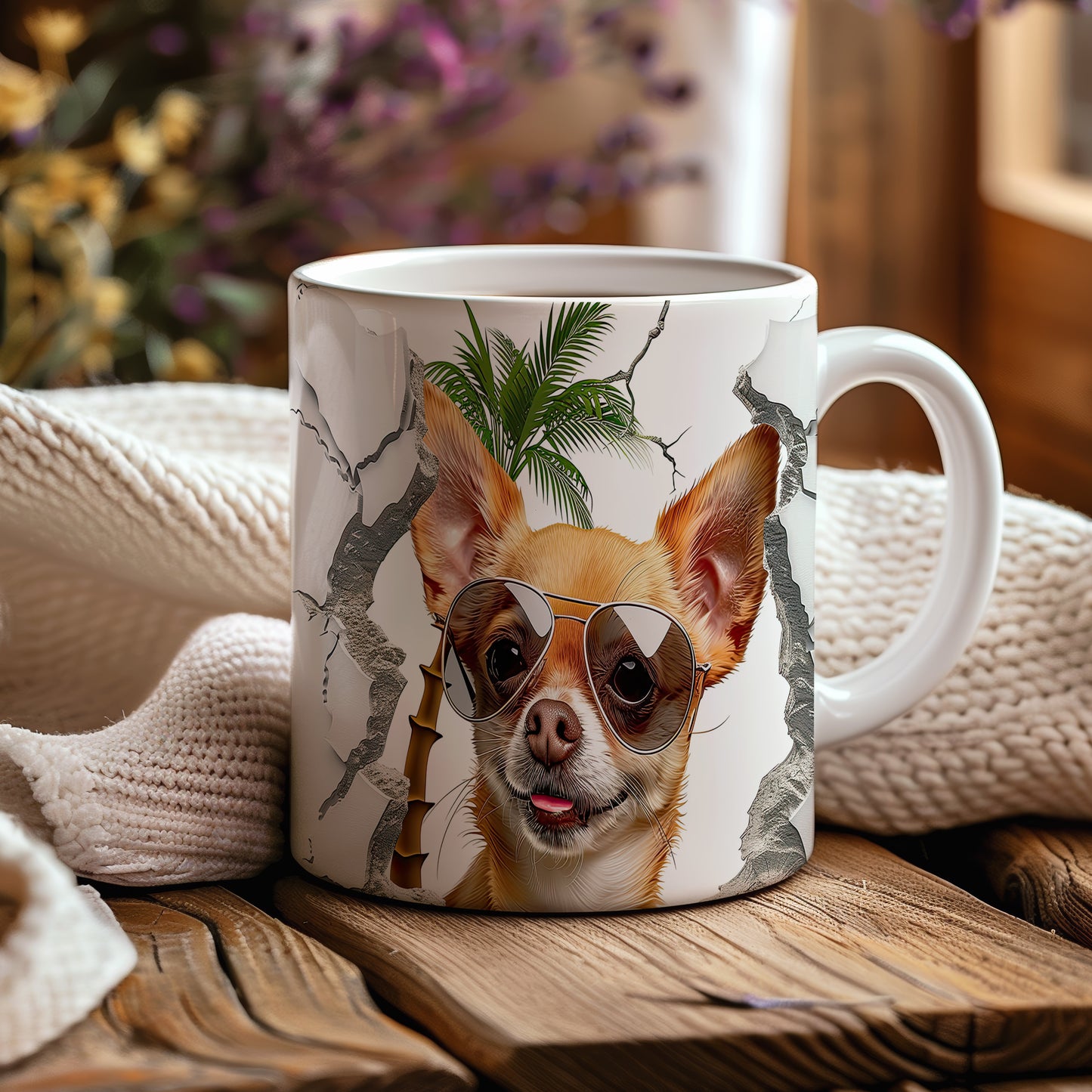 Hrnek s chihuahuou v brýlích