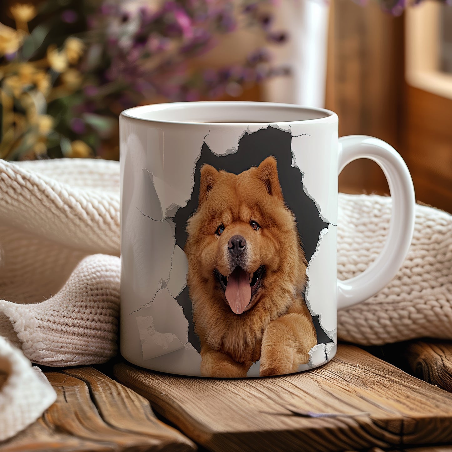 Hrnek s chow chow psem 3D efektem