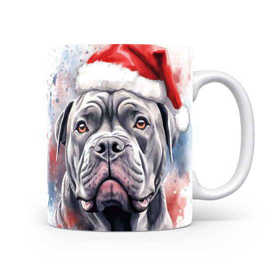 Hrnek s cane corso a vánoční čepicí