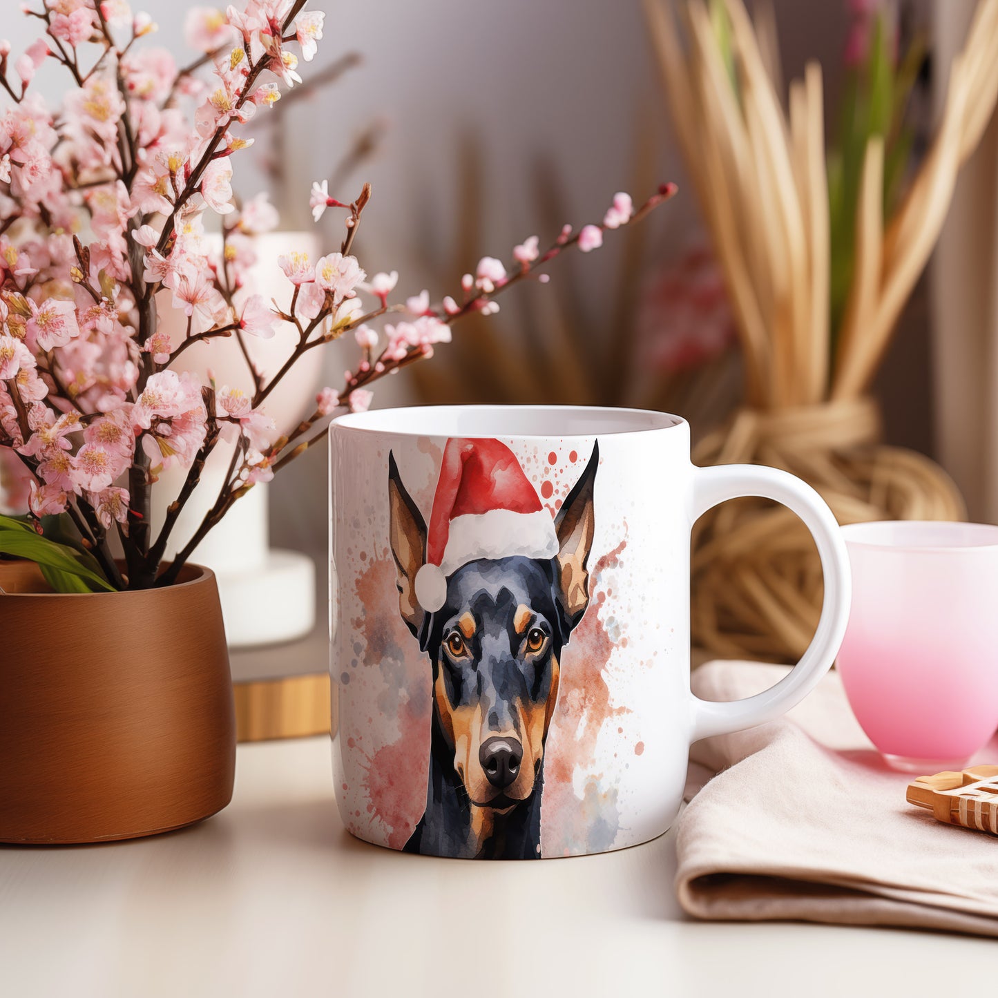 Hrnek s roztomilým dobermanem