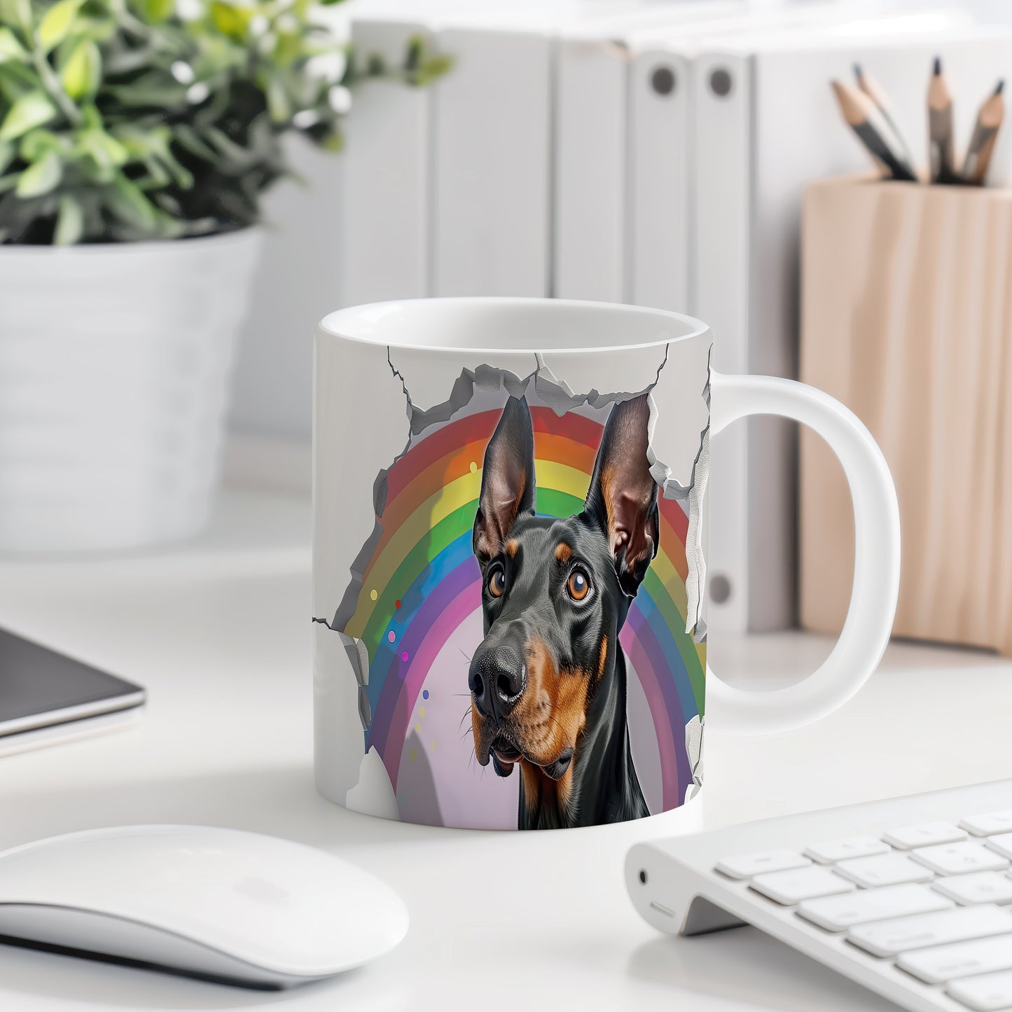 Hrnek s Dobermanskou hlavou