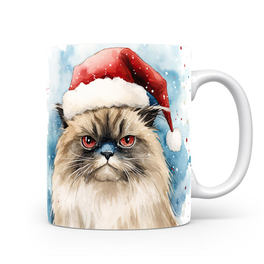 Hrnek s kočkou v čepici Santa – roztomilým motivem