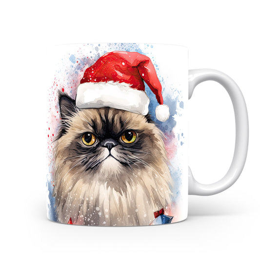 Hrnek s kočkou v čepici Santa – originálním motivem