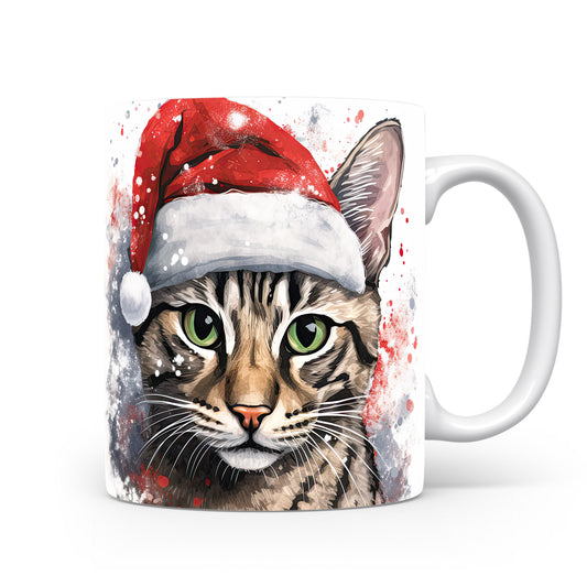 Hrnek s kočkou v Santa klobouku – originálním motivem