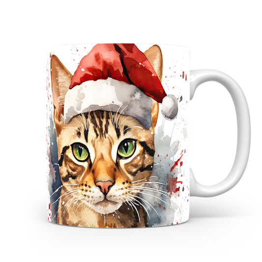 Hrnek s kočkou v čepici Santa – unikátní variantou