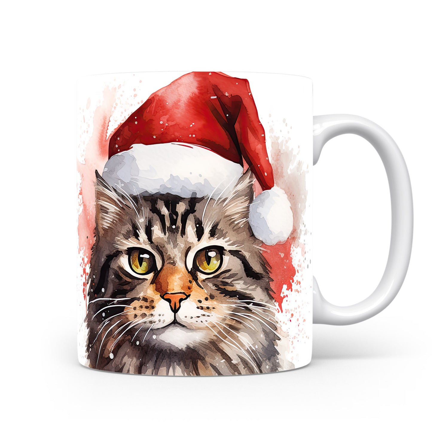 Hrnek s kočkou v Santa klobouku – výrazným designem