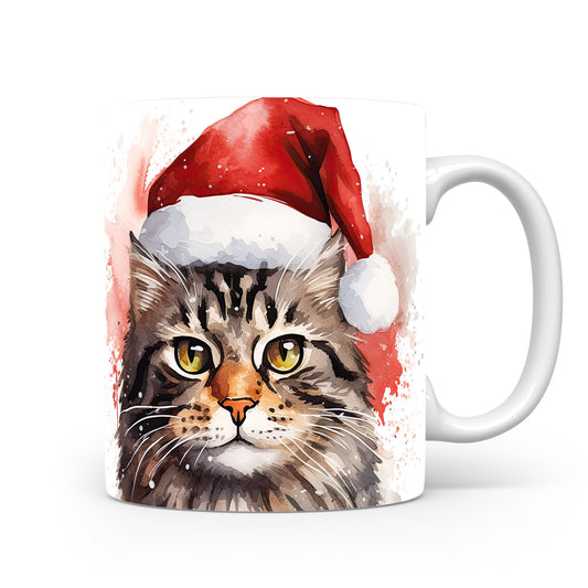 Hrnek s kočkou v Santa klobouku – výrazným designem