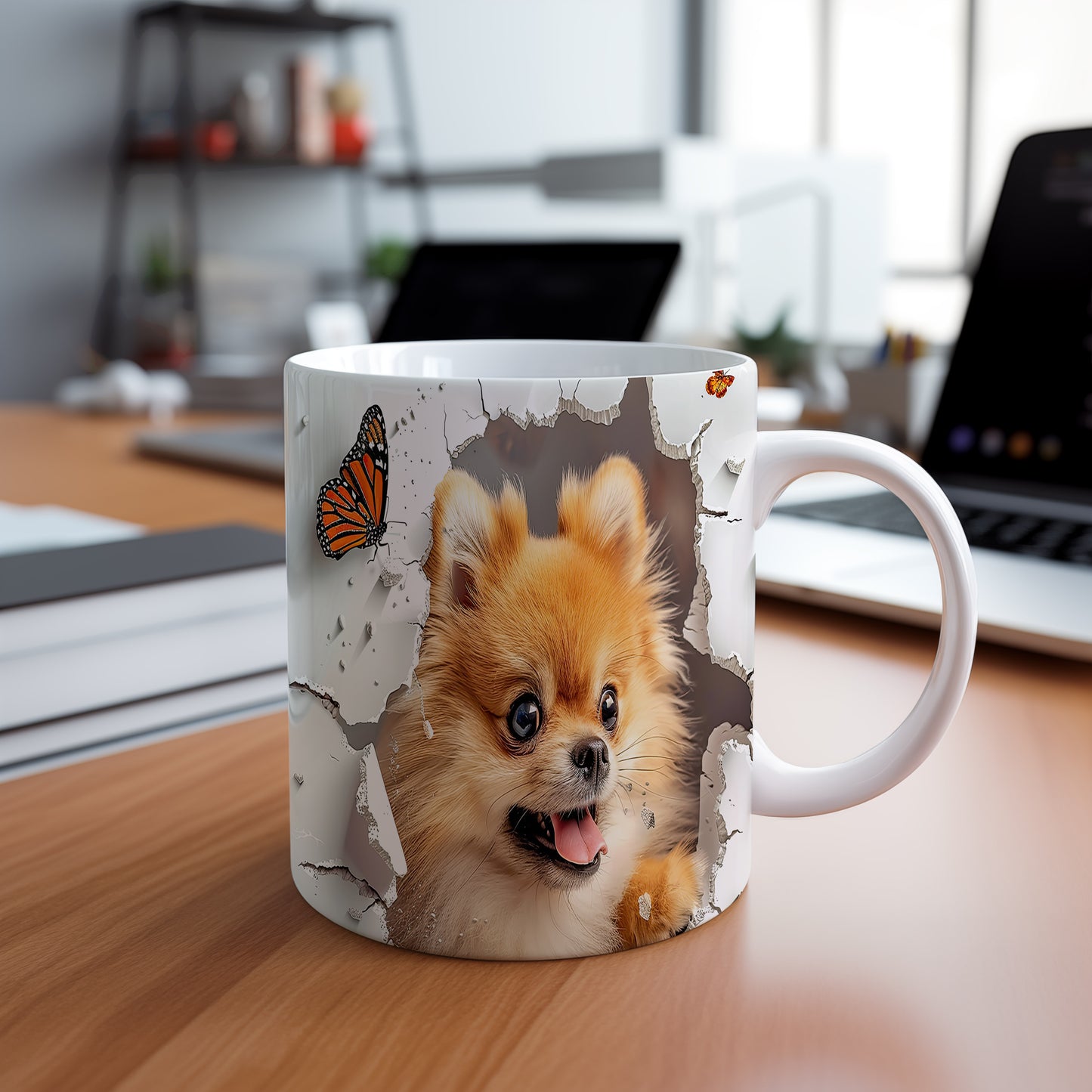 Hrnek s roztomilým pomeranianem