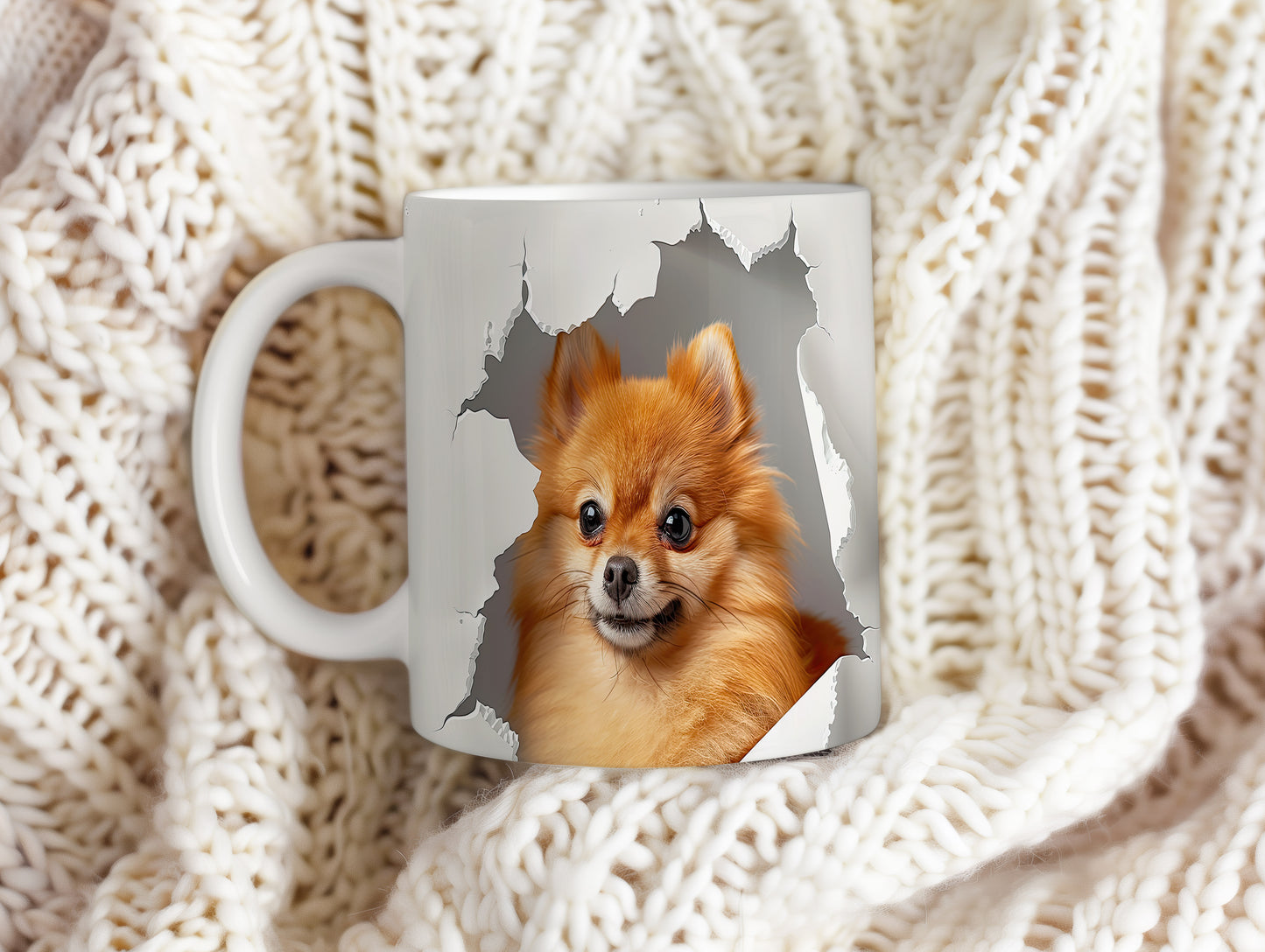 Hrnek s roztomilým Pomeranianem – roztomilým motivem
