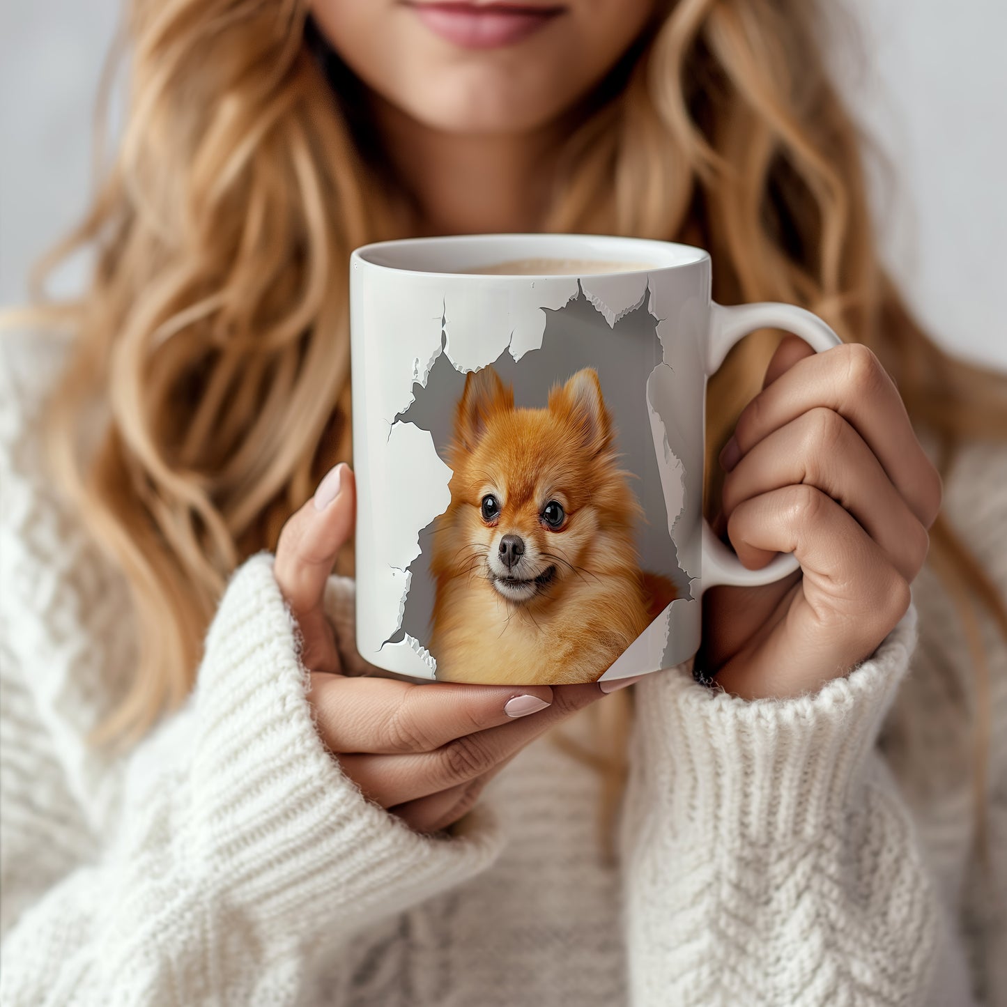 Hrnek s roztomilým Pomeranianem – roztomilým motivem