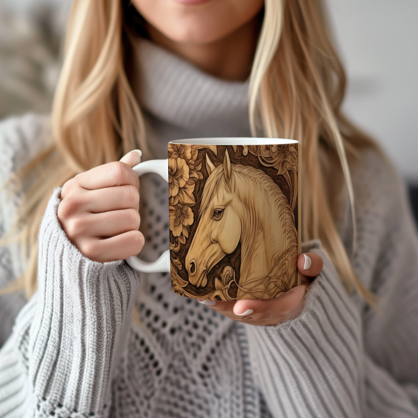 Hrnek s ilustrací koně – originálním motivem