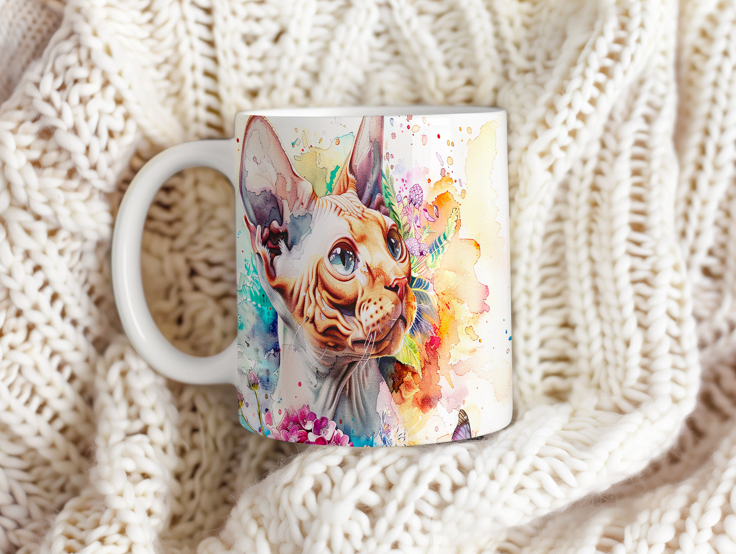 Hrnek se zvířecím motivem Sphynx kočky