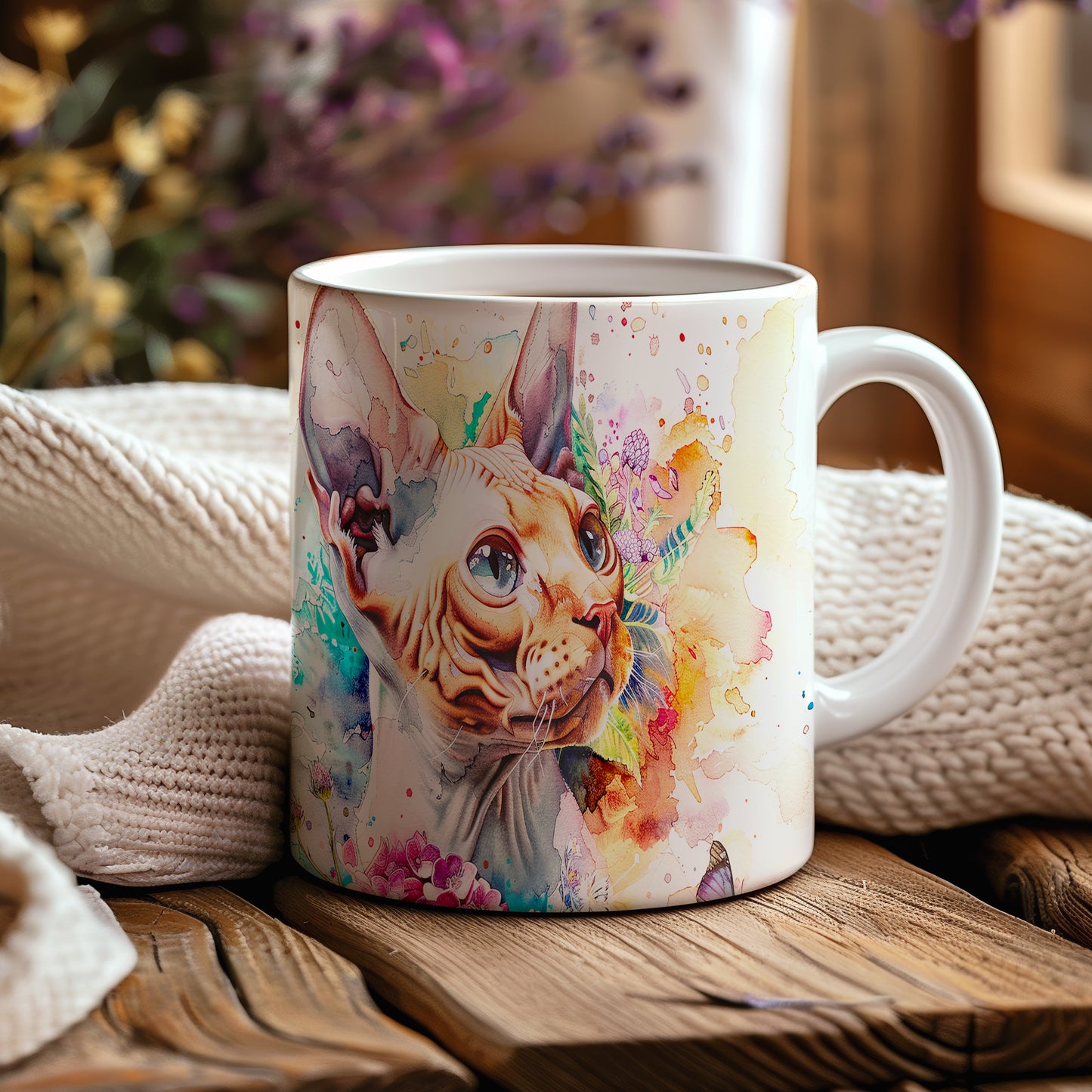 Hrnek se zvířecím motivem Sphynx kočky