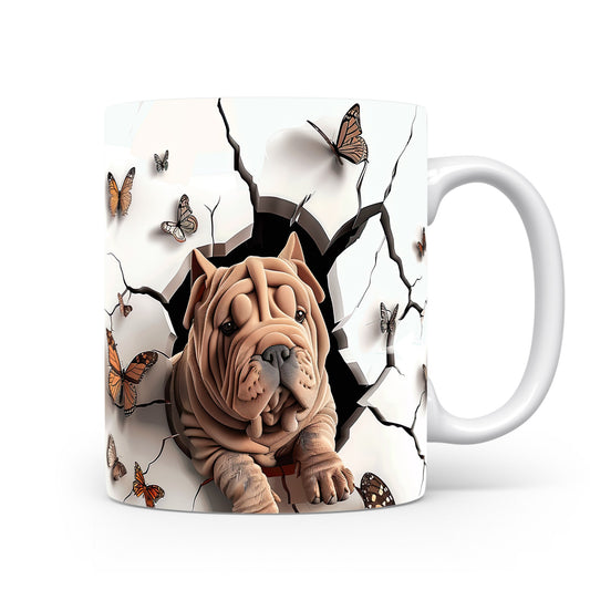 Hrnek s roztomilým shar pei 3D efektem