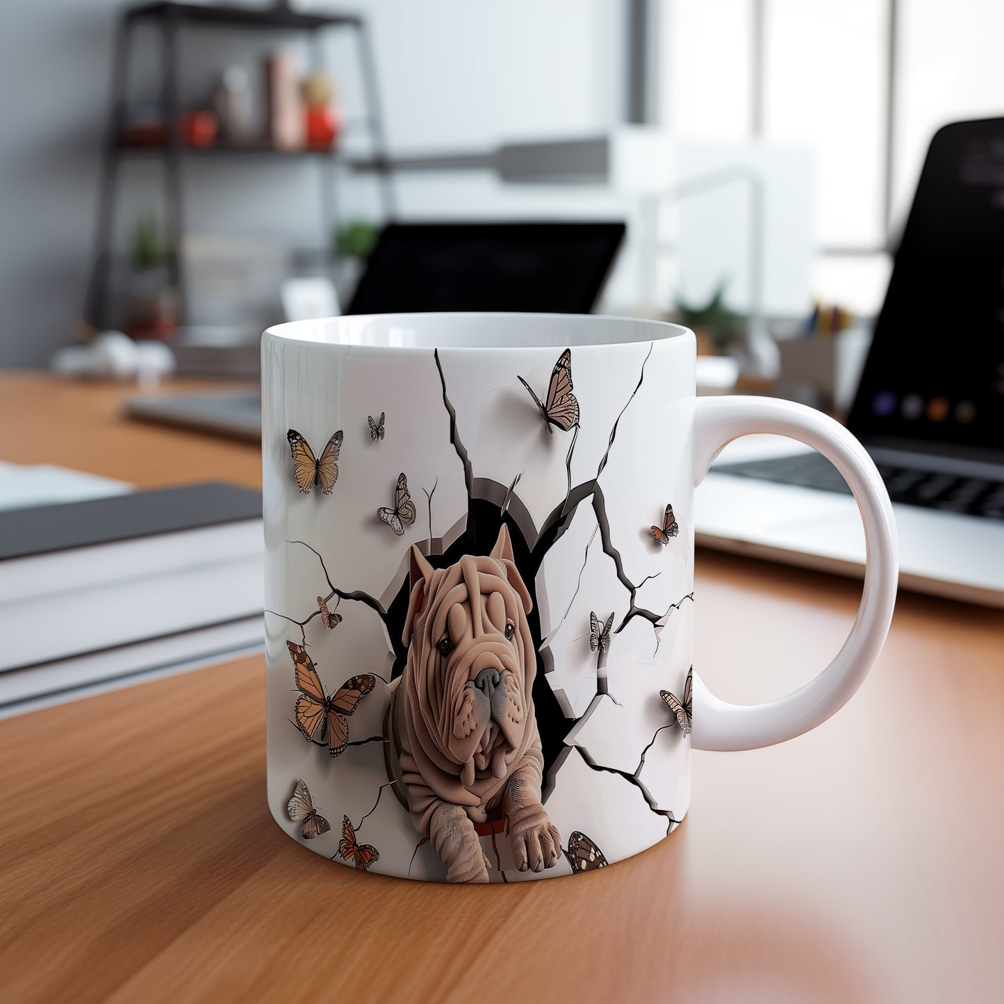 Hrnek s roztomilým shar pei 3D efektem