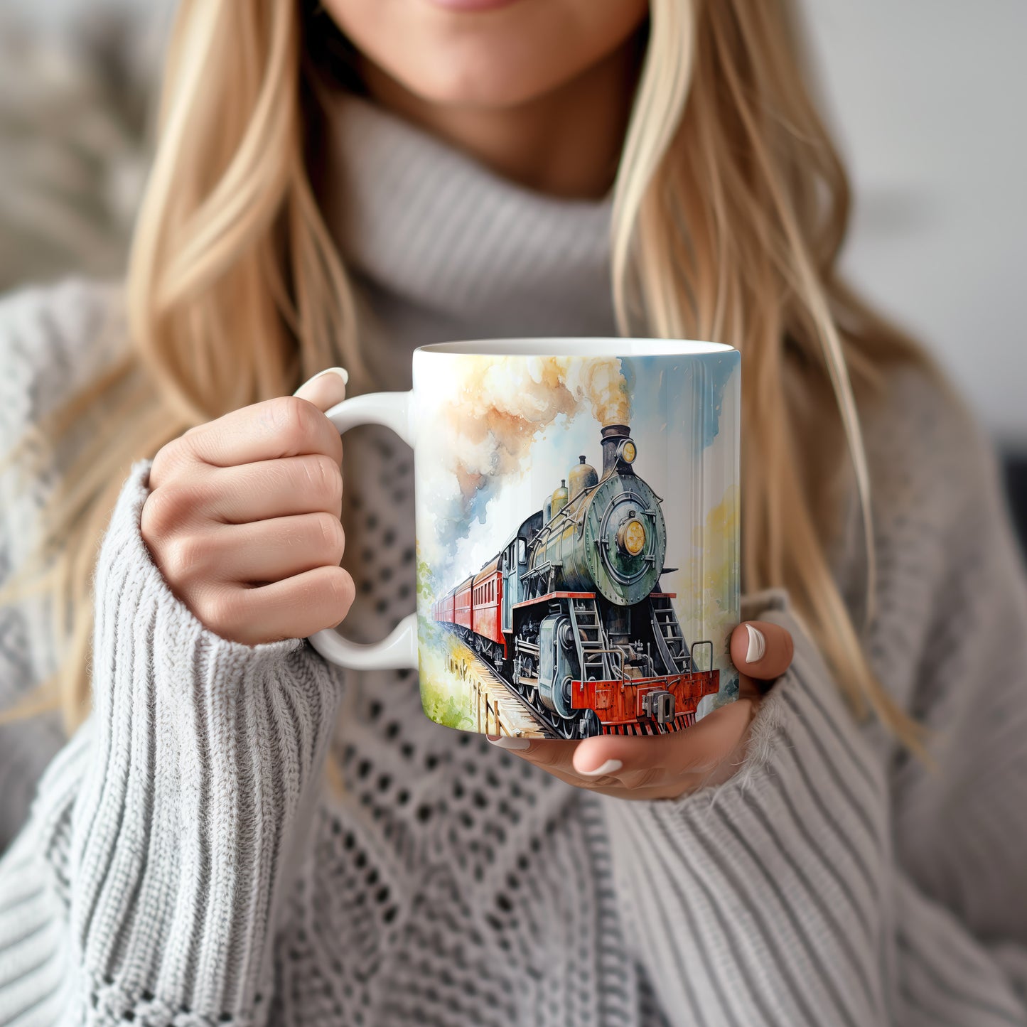 Hrnek s historickým vlakem