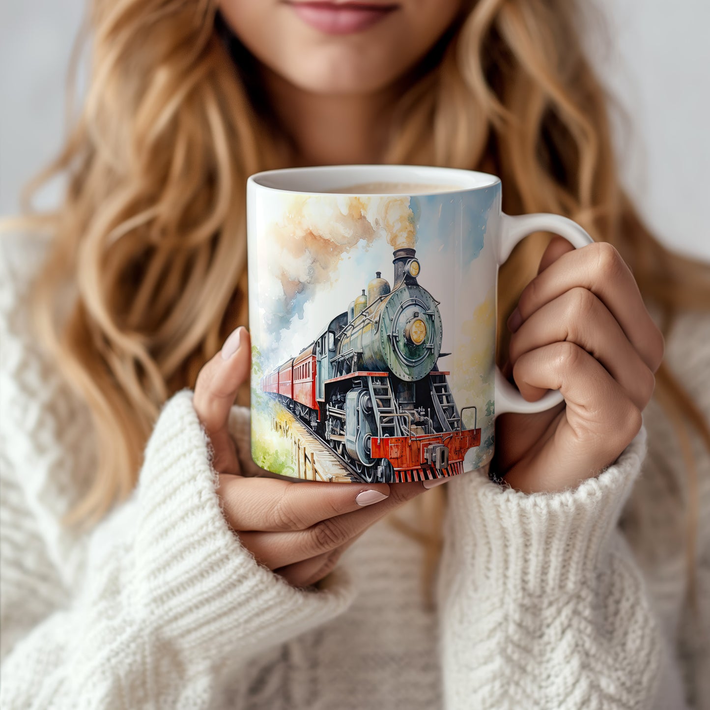 Hrnek s historickým vlakem