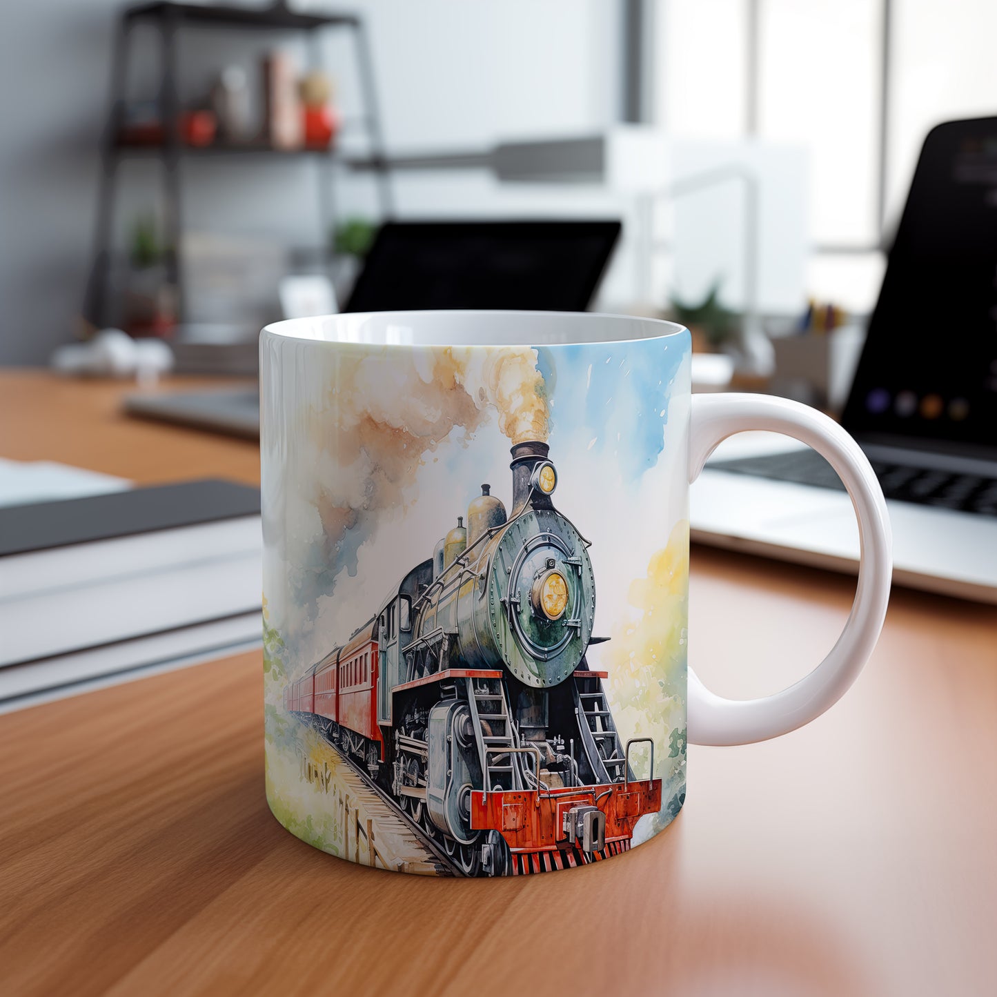 Hrnek s historickým vlakem