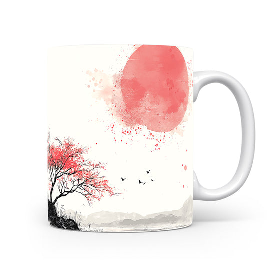 Hrnek se japonským motivem se sluncem
