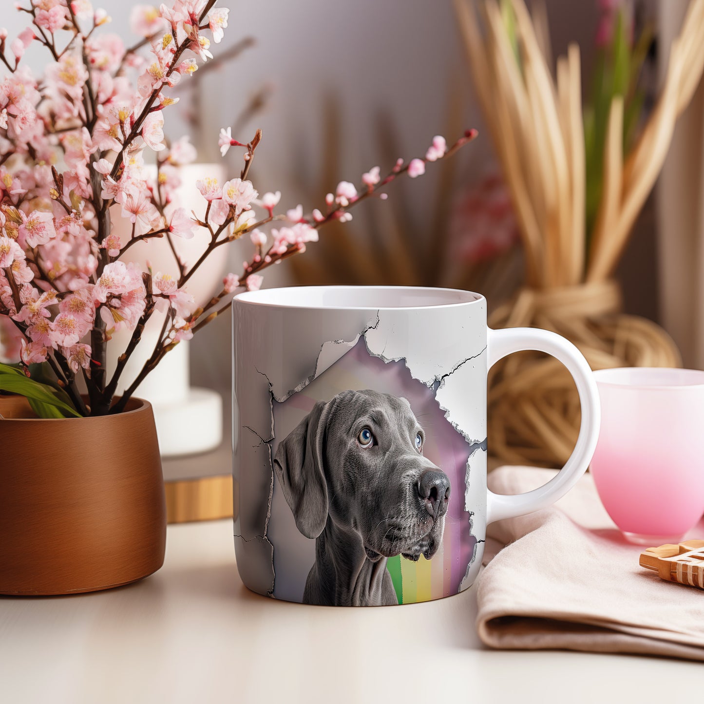 Hrnek s realistickým obrazem psa – 3D efektem