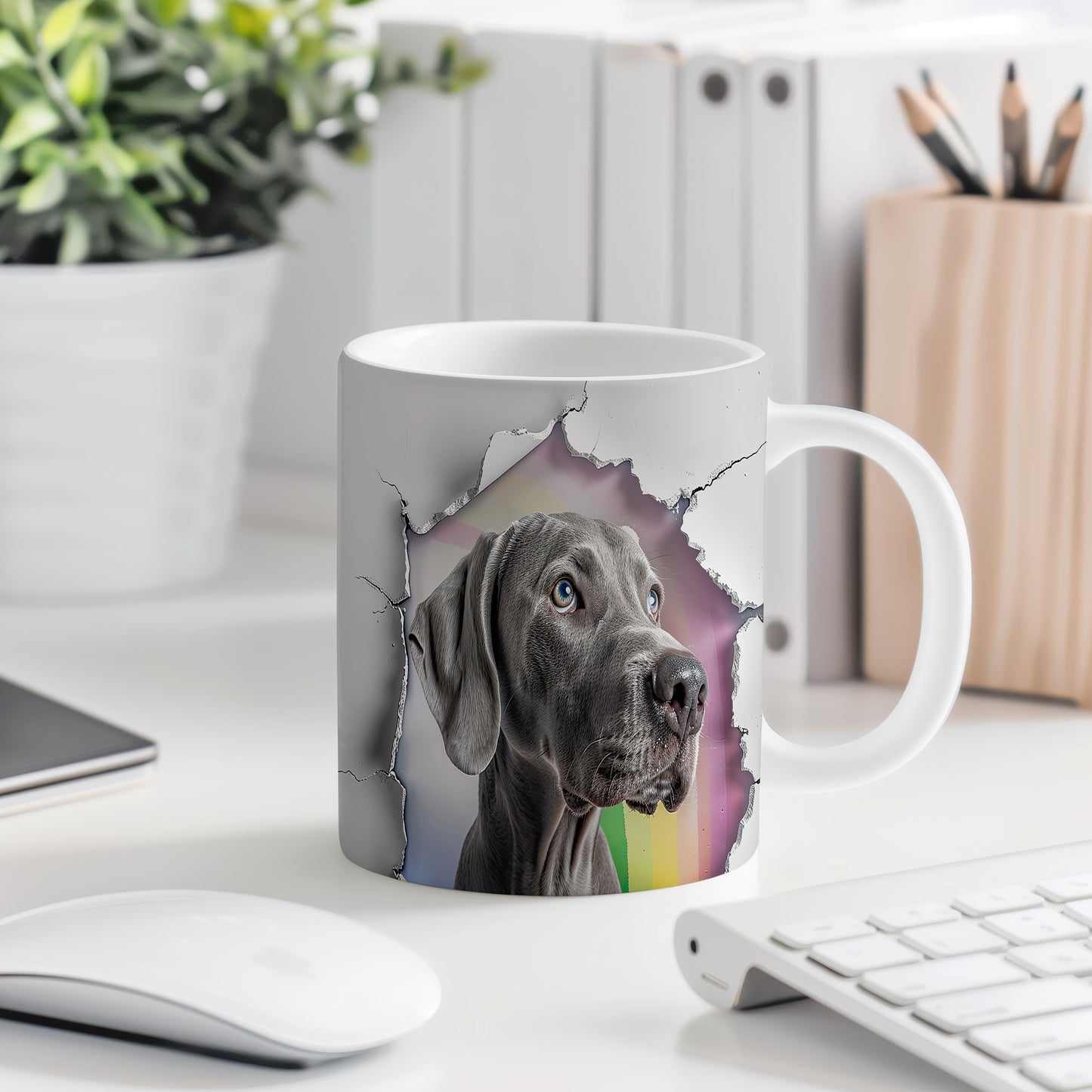 Hrnek s realistickým obrazem psa – 3D efektem