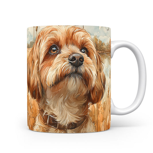 Hrnek s krásným cavapoo – malířským vzhledem