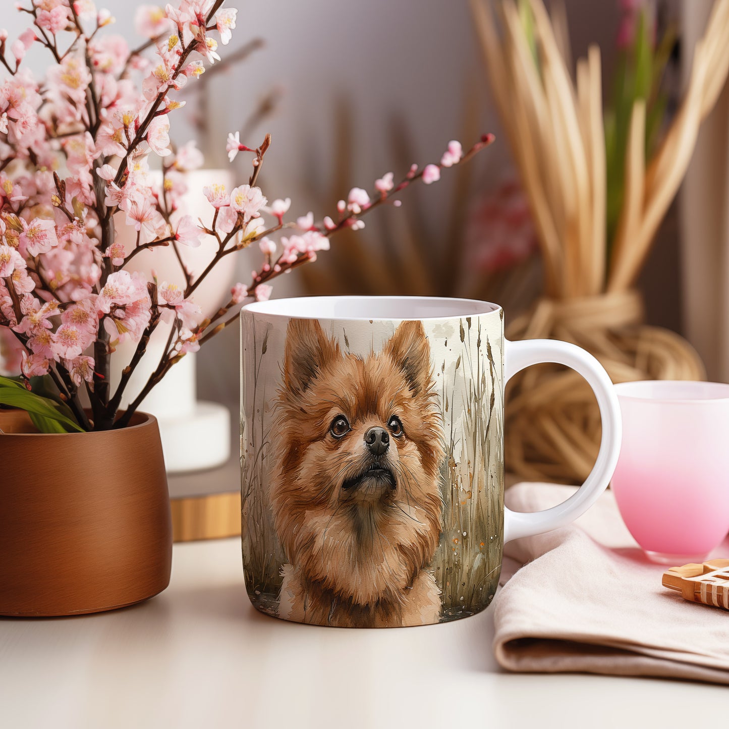 Hrnek s krásným pomeranianem
