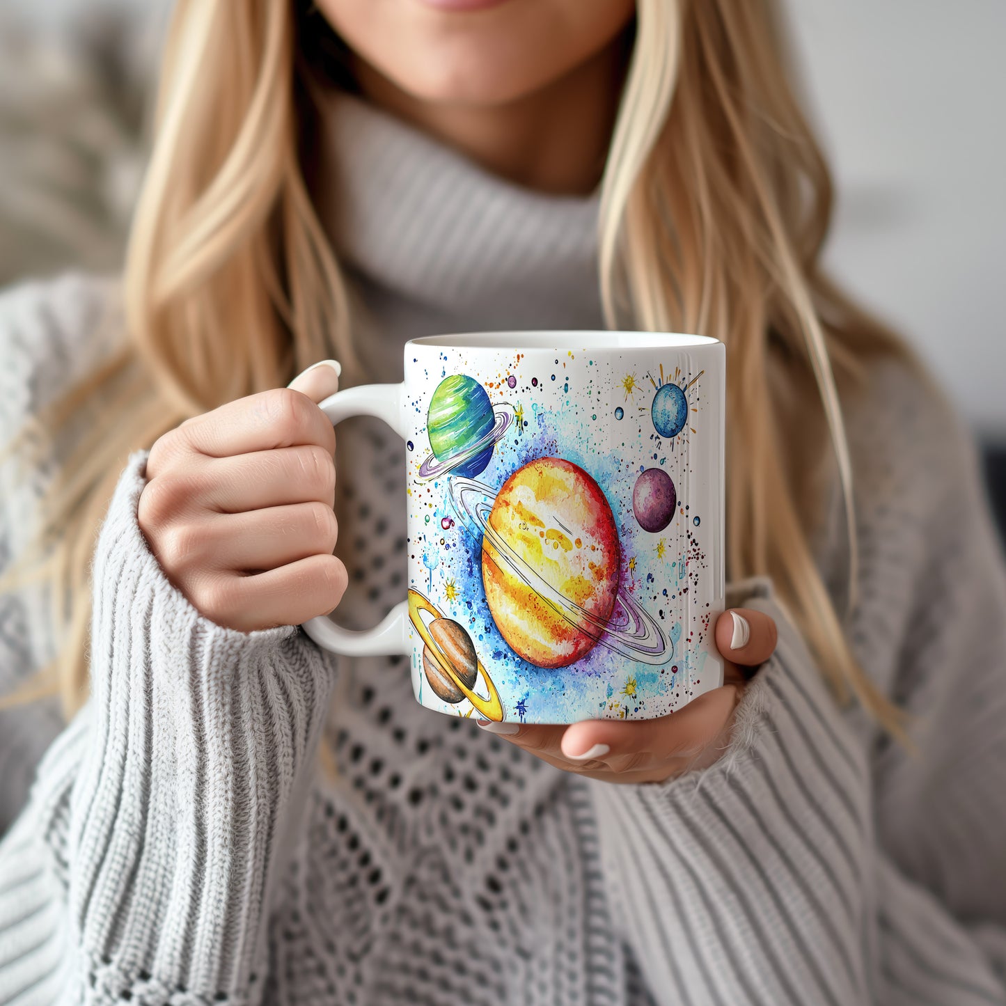 Hrnek s planetami a vesmírem