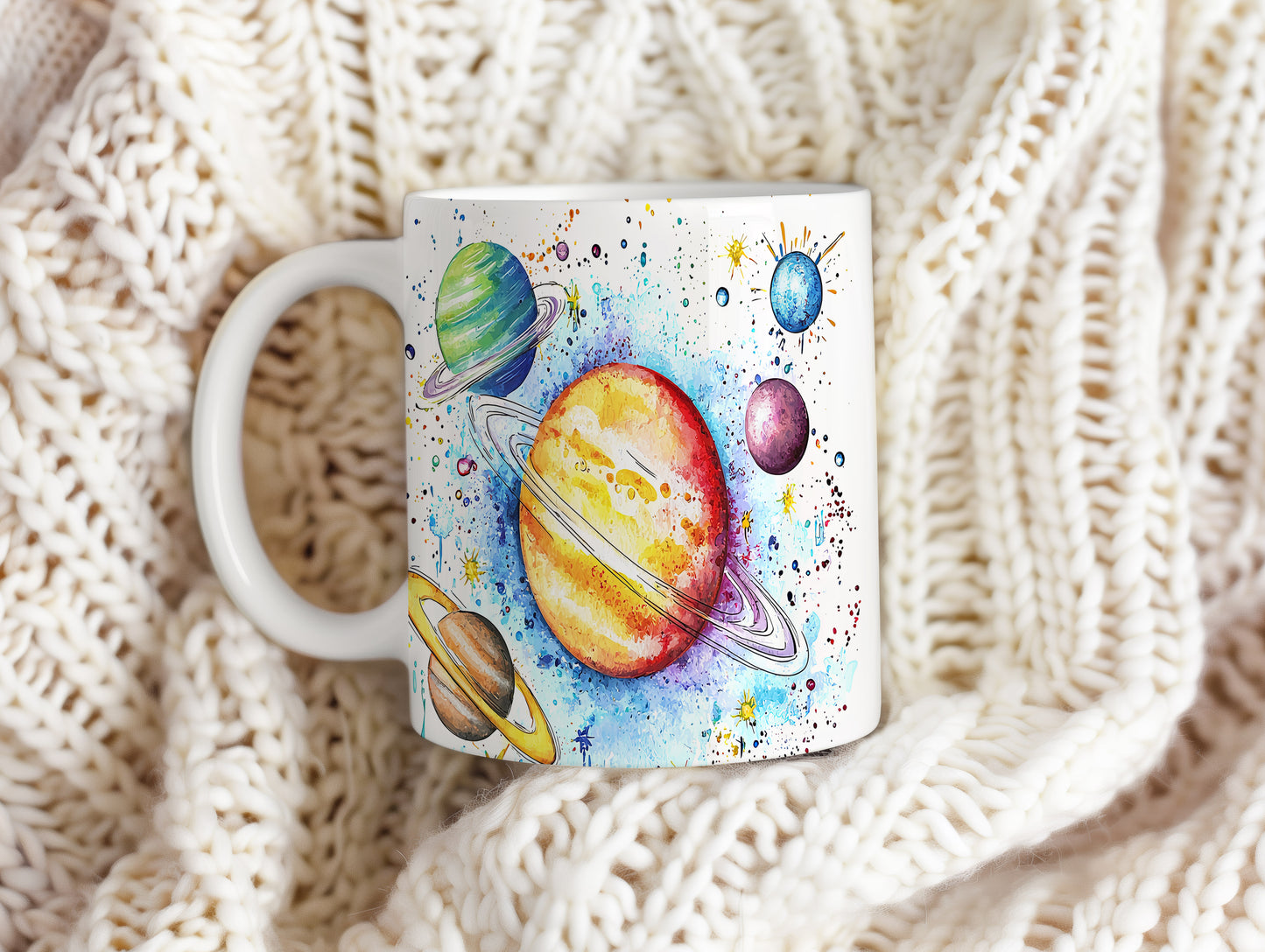 Hrnek s planetami a vesmírem