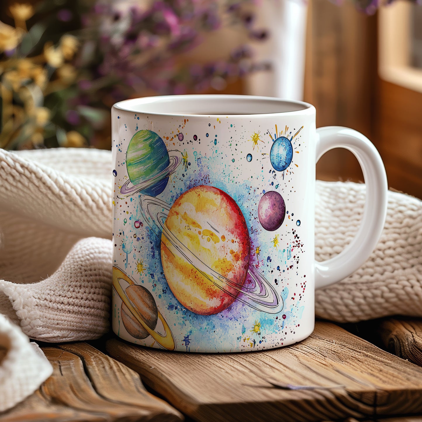 Hrnek s planetami a vesmírem