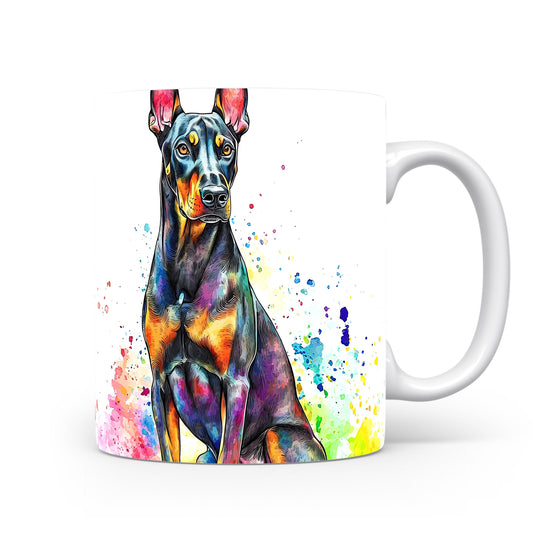Hrnek s barevným dobermanem – roztomilým motivem