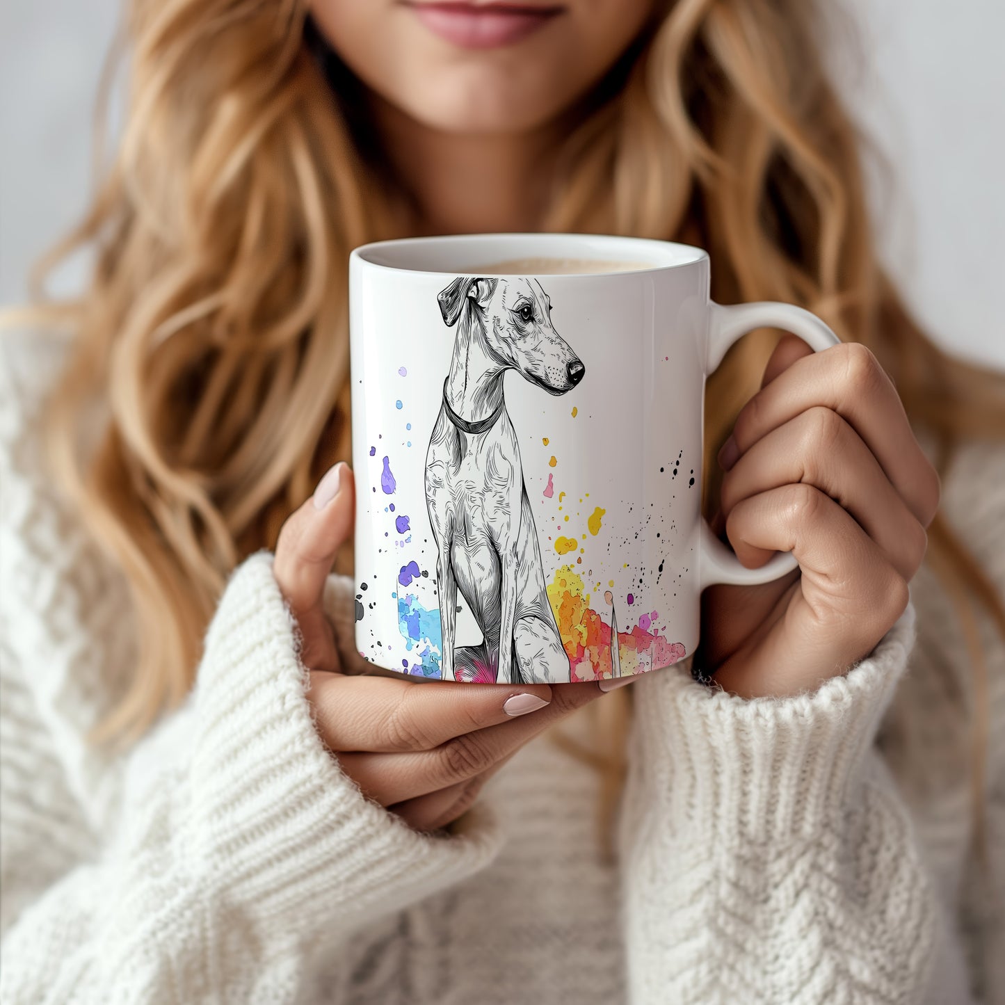 Hrnek s elegantním podzimním greyhoundem