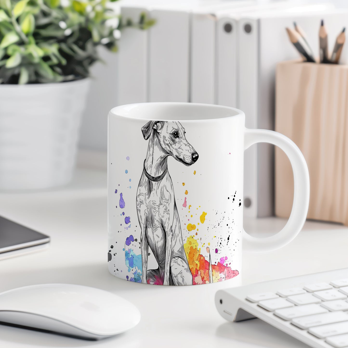 Hrnek s elegantním podzimním greyhoundem