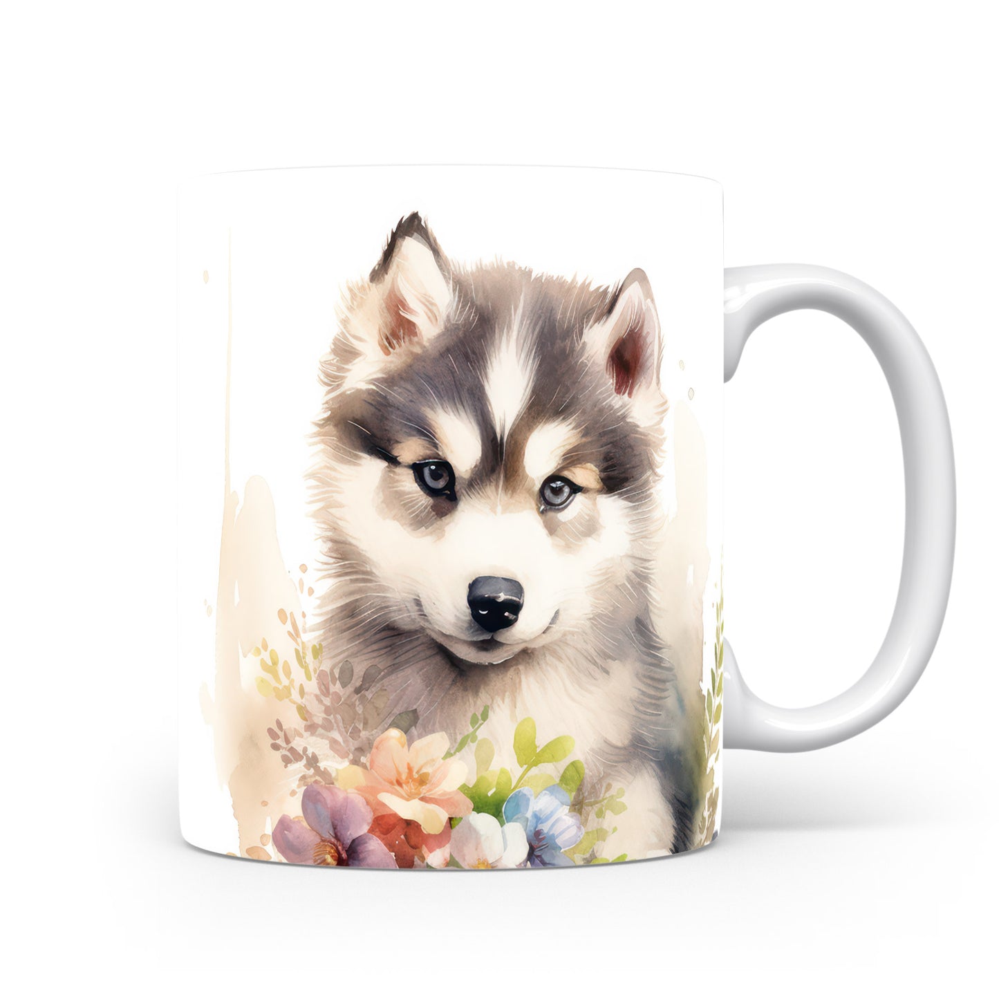 Hrnek se štěnětem sibiřského huskyho