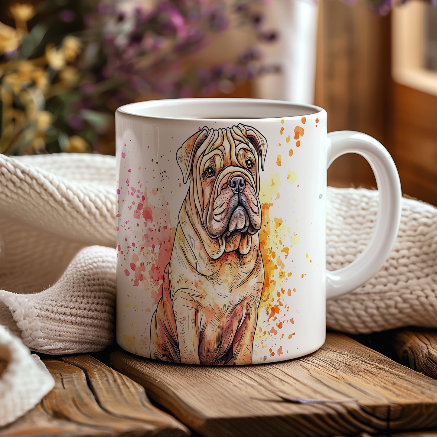 Hrnek se sharpei a veselým designem