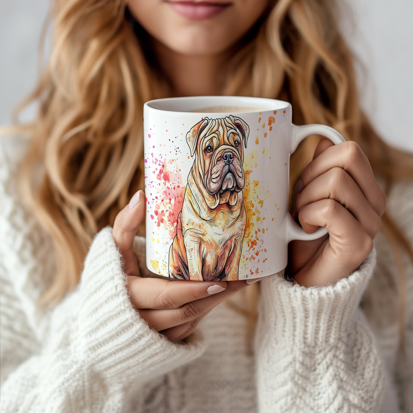 Hrnek se sharpei a veselým designem