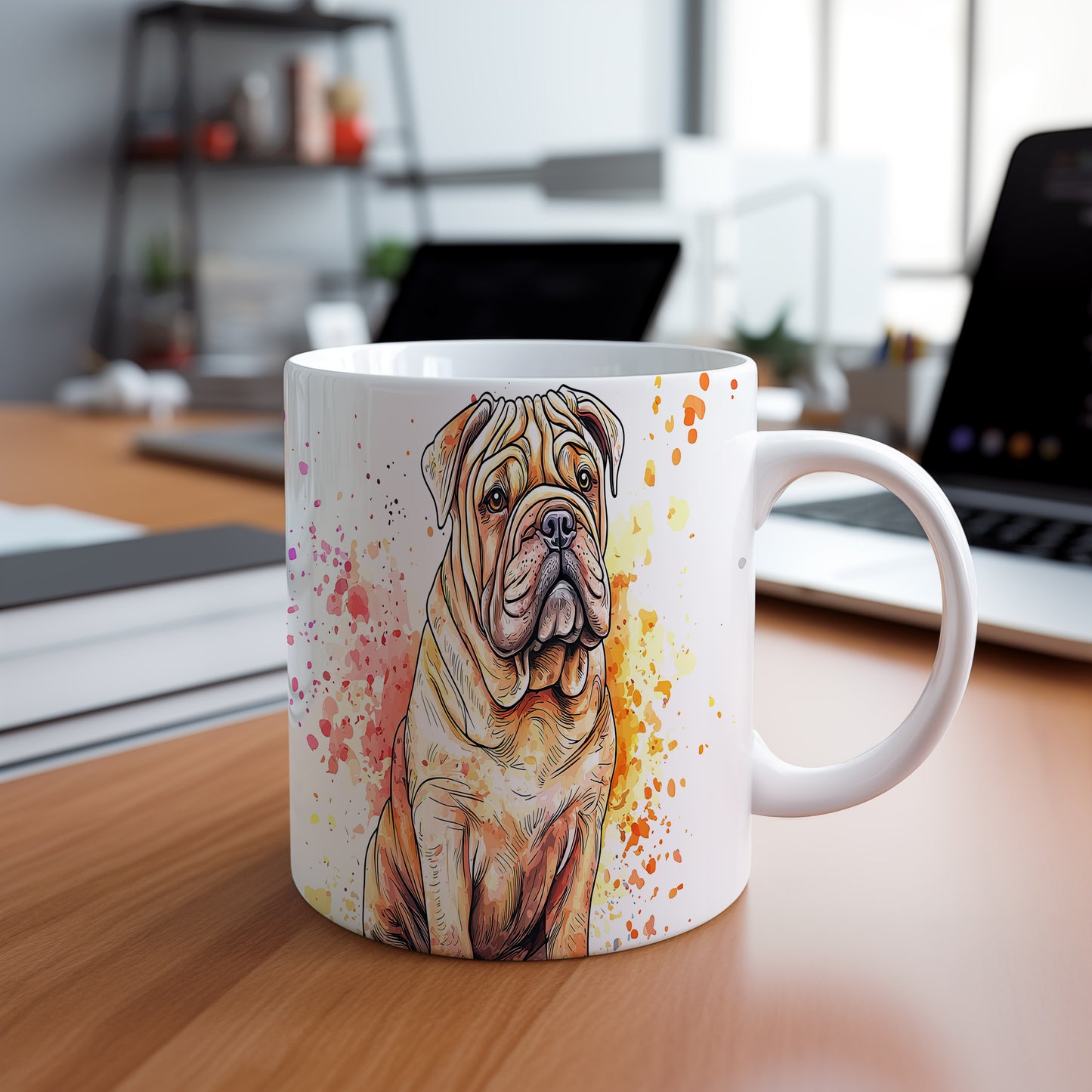 Hrnek se sharpei a veselým designem