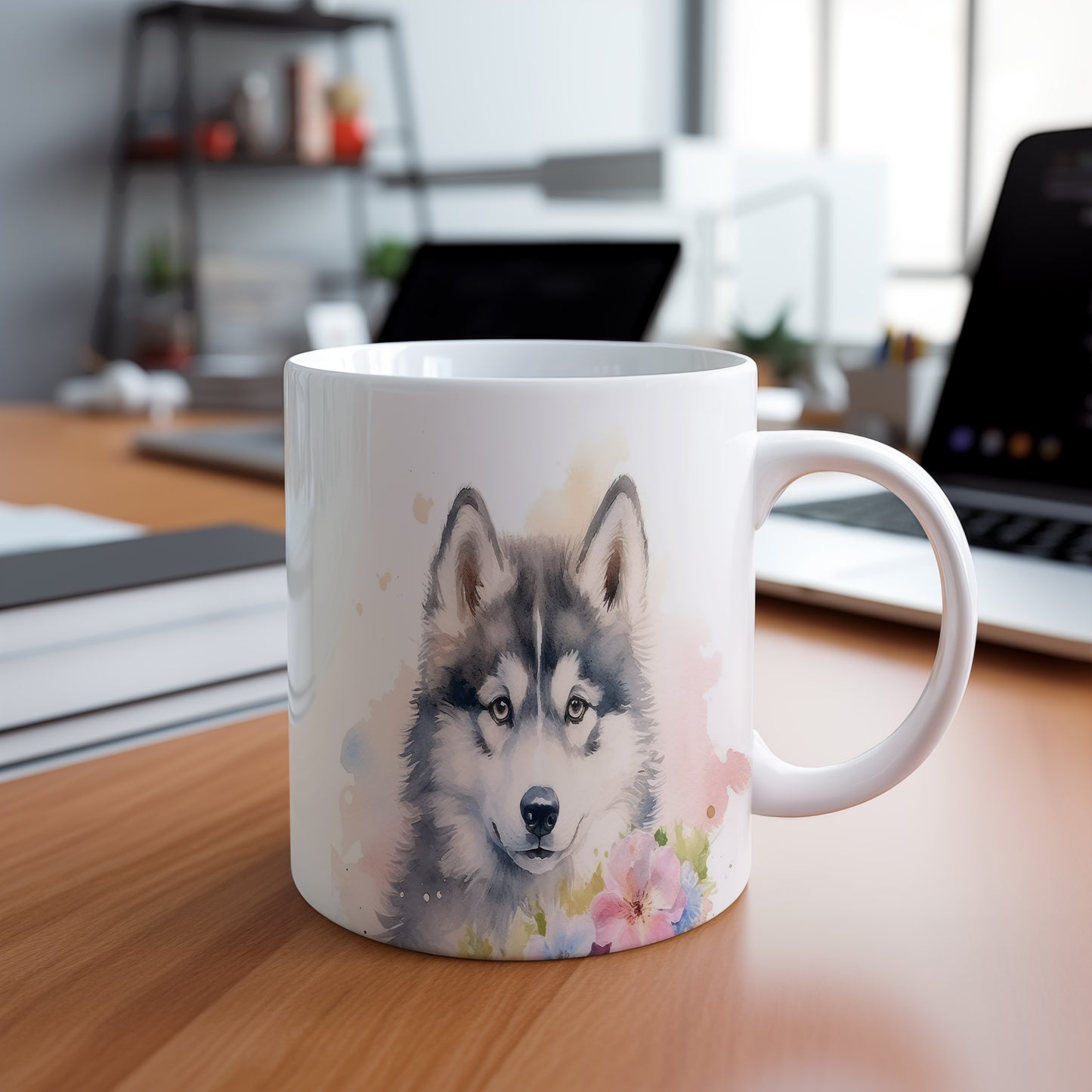 Hrnek s roztomilým husky motivem