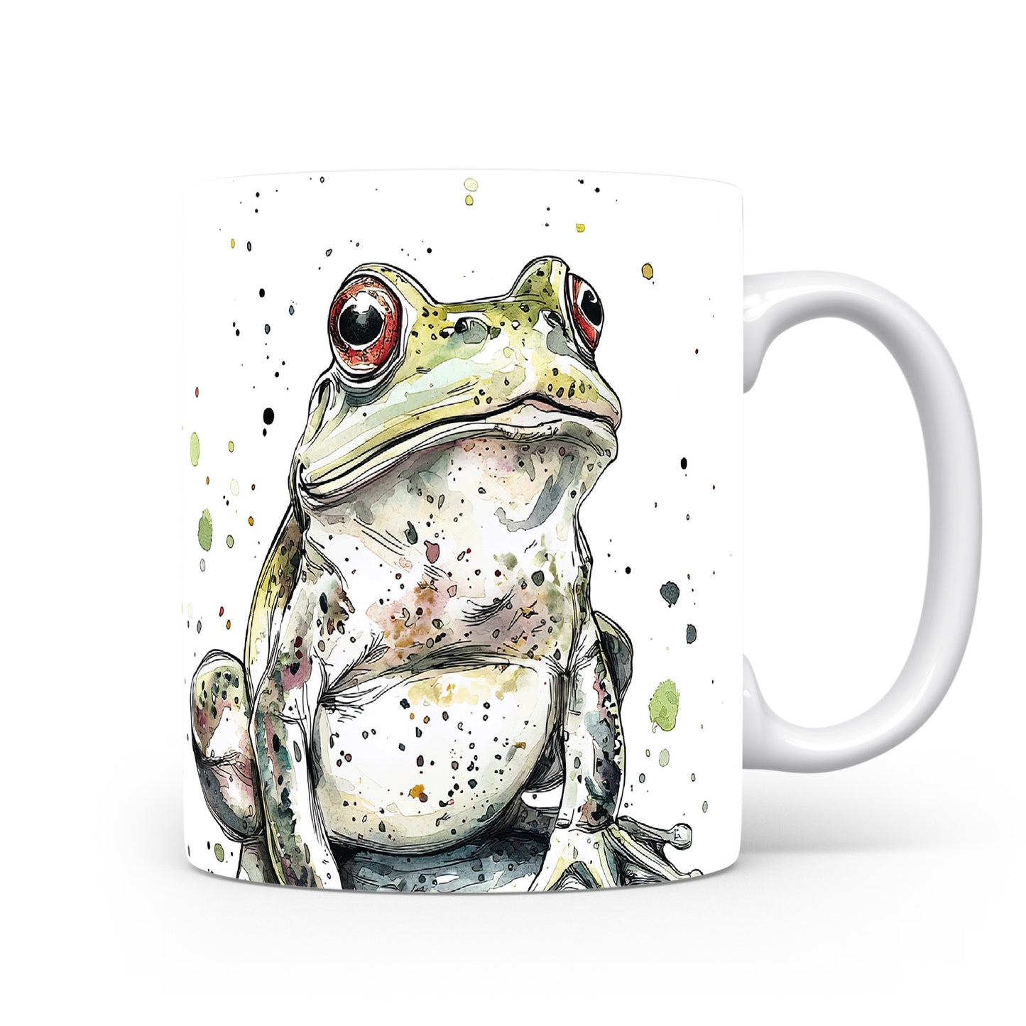 Hrnek s ilustrací žáby se skvrnami
